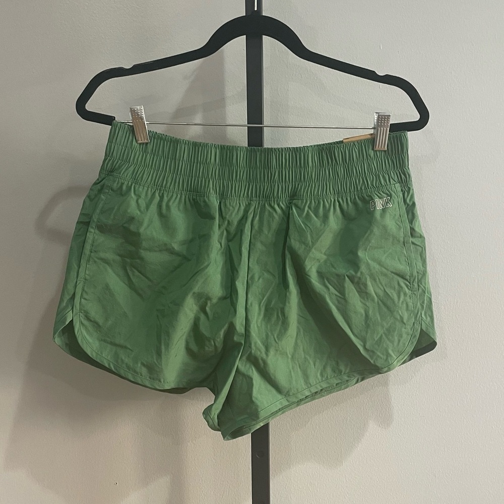NWT Victoria's Secret Pink Active Green Shorts Size Large